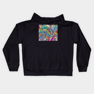 Rainbow inspired hosta print Kids Hoodie